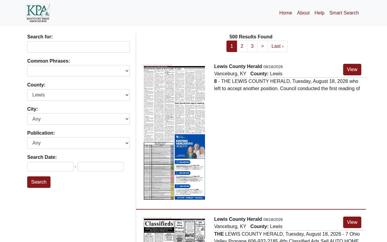 Countywide newspaper and public notice search for Concord arrest records