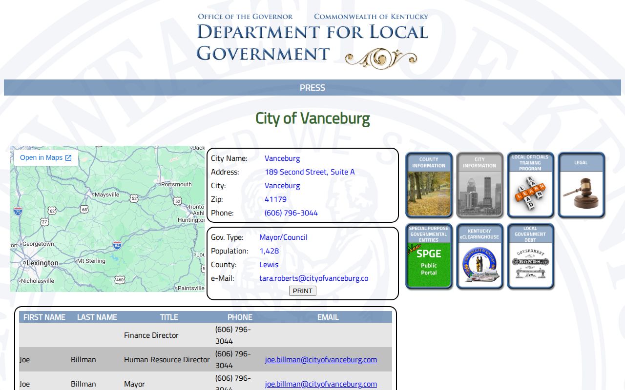 Vanceburg profile for Lewis County busted mugshot routing